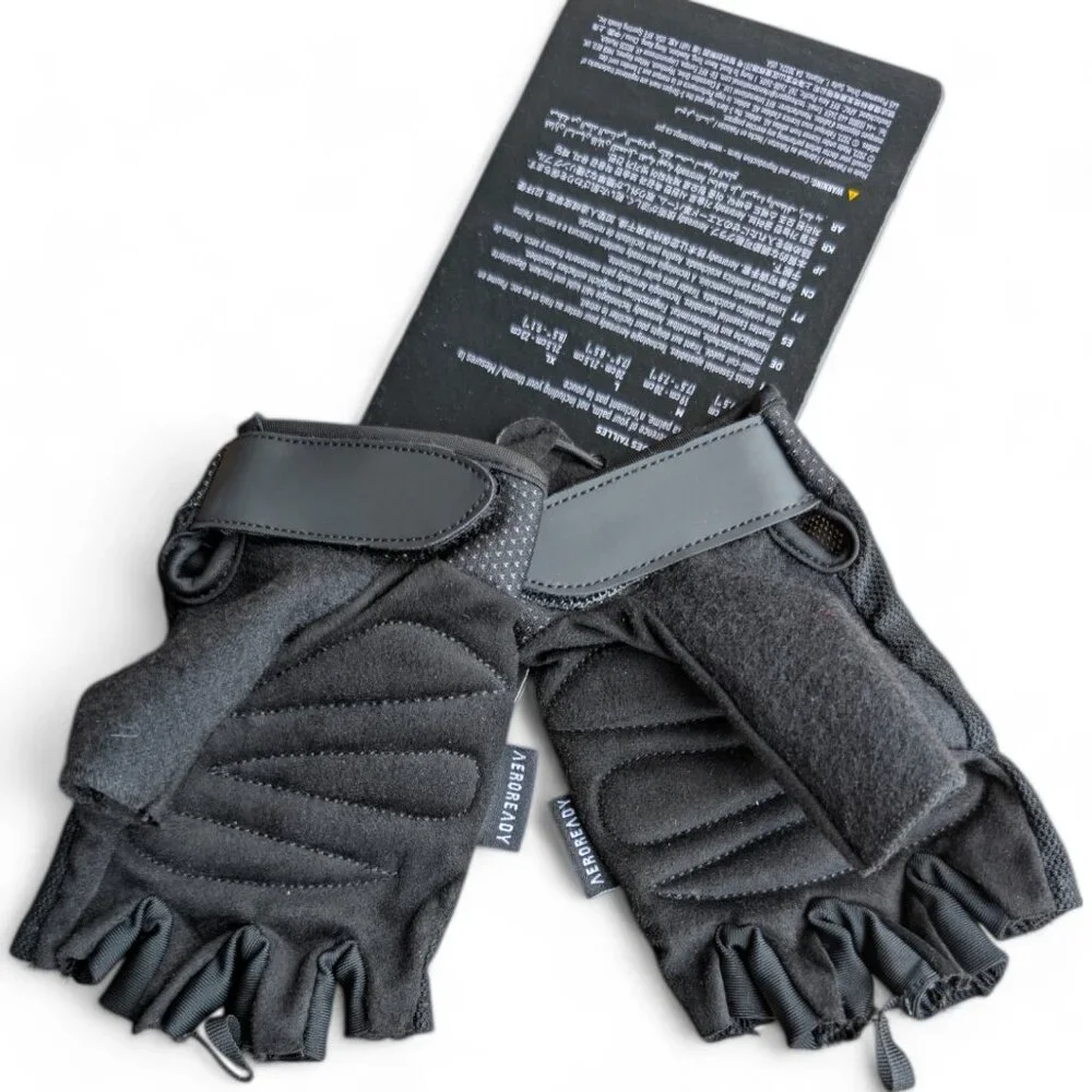 Adidas Size L Half Finger Weightlifting Gloves Gym Training AEROREADY NWT